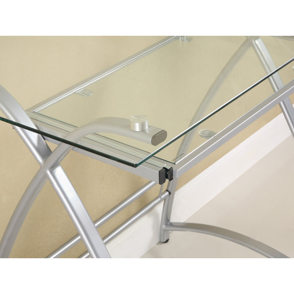 Latitude Run® Cloer Glass LShape Desk & Reviews Wayfair Canada